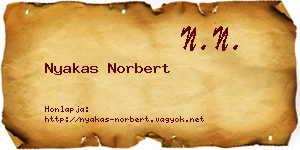 Nyakas Norbert névjegykártya